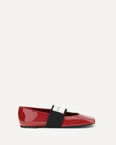 Ballerine Squared in pelle verniciata - ROSSO | Base Blu