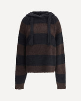 Striped hooded Sweater - BROWN | Base Blu