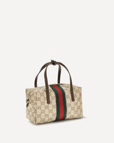 Borsa a Mano Boston mini con fascia Web - BEIGE | Base Blu