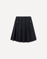Wool pleated Miniskirt - BLUE | Base Blu