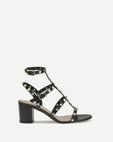 Rockstud Sandals with straps - BLACK | Base Blu