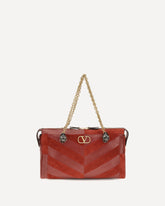 Medium chevron pattern Panthea Shoulder Bag - RED | Base Blu