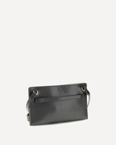 Belted leather crossbody Bag - BLACK | Base Blu