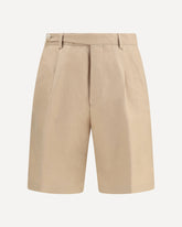 Cotton and linen Shorts - BEIGE | Base Blu