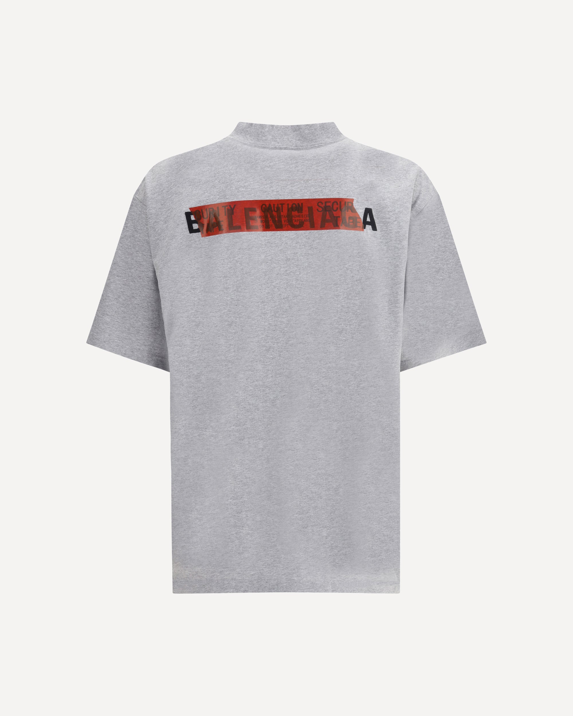 BALENCIAGA T-Shirt with taped Balenciaga back motif GREY