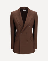 Blazer doppiopetto a coste - MARRONE | Base Blu