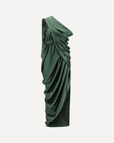 Abito midi drappeggiato - VERDE | Base Blu