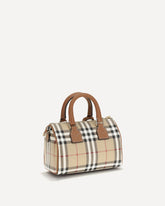 Mini Check Bowling Handbag - BROWN | Base Blu