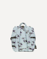 Re-tech Nylon Backpack with floral pattern - LIGHT BLUE | Base Blu