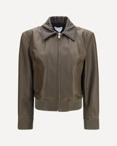 Giacca in pelle lucida - MARRONE | Base Blu