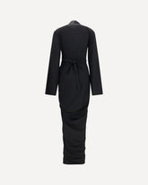 Wrap draped long Dress - BLACK | Base Blu