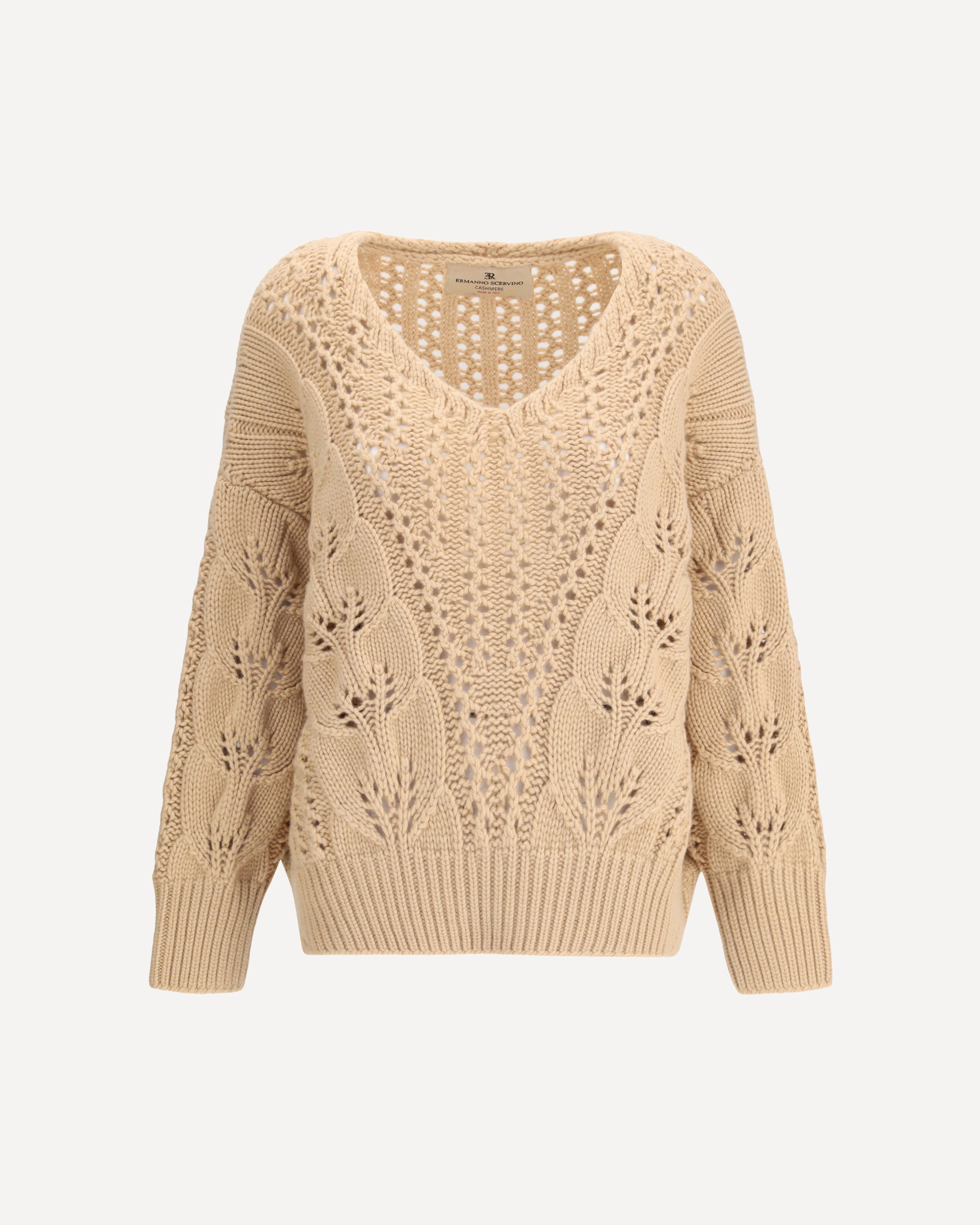 ERMANNO SCERVINO Perforated cashmere Sweater BEIGE | Base Blu