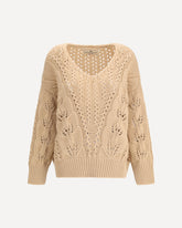 Maglione traforato in cashmere  - BEIGE | Base Blu