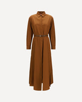 Cotton Shirt Dress - BROWN | Base Blu