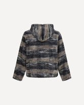 Hooded checked knit Sweatshirt - GREY | Base Blu