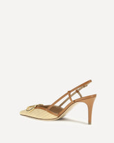 Décolleté slingback VLogo Signature in rafia - BEIGE | Base Blu