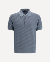 Polo Shirt with woven pattern - LIGHT BLUE | Base Blu