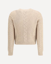 Cropped boxy Sweater in alpaca - BEIGE | Base Blu