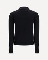 Long sleeve merino wool Polo - BLACK | Base Blu