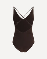 Shimmering striped one-piece Swimsuit - BROWN | Base Blu