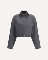 Cropped Vacuo Jacket in Virgin Wool - GREY | Base Blu
