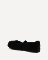 Shearling Ballerinas - BLACK | Base Blu