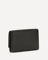 Intrecciato leather Wallet - BLACK | Base Blu