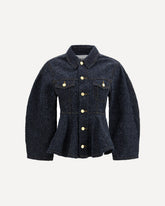 Tweed denim peplum Jacket - BLUE | Base Blu