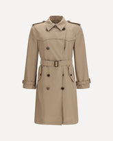 Trench doppiopetto con cintura - MARRONE | Base Blu
