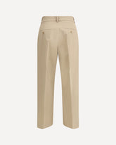 Urial cropped trousers in cotton satin - BEIGE | Base Blu