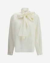 Taffeta Shirt with removable bow - CREAM | Base Blu