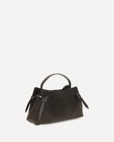 Gyoza suede Shoulder Bag - BROWN | Base Blu