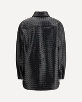 Intrecciato leather Shirt - BLACK | Base Blu