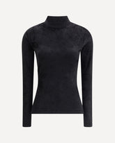 Top con mezzo collo in ciniglia - NERO | Base Blu