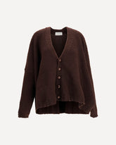 Casentino-effect wool Cardigan - BROWN | Base Blu