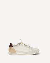 Sneakers in cervo e camoscio - CREMA  | Base Blu