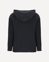 Felpa con Cappuccio Taddeo in lana vergine - NERO | Base Blu