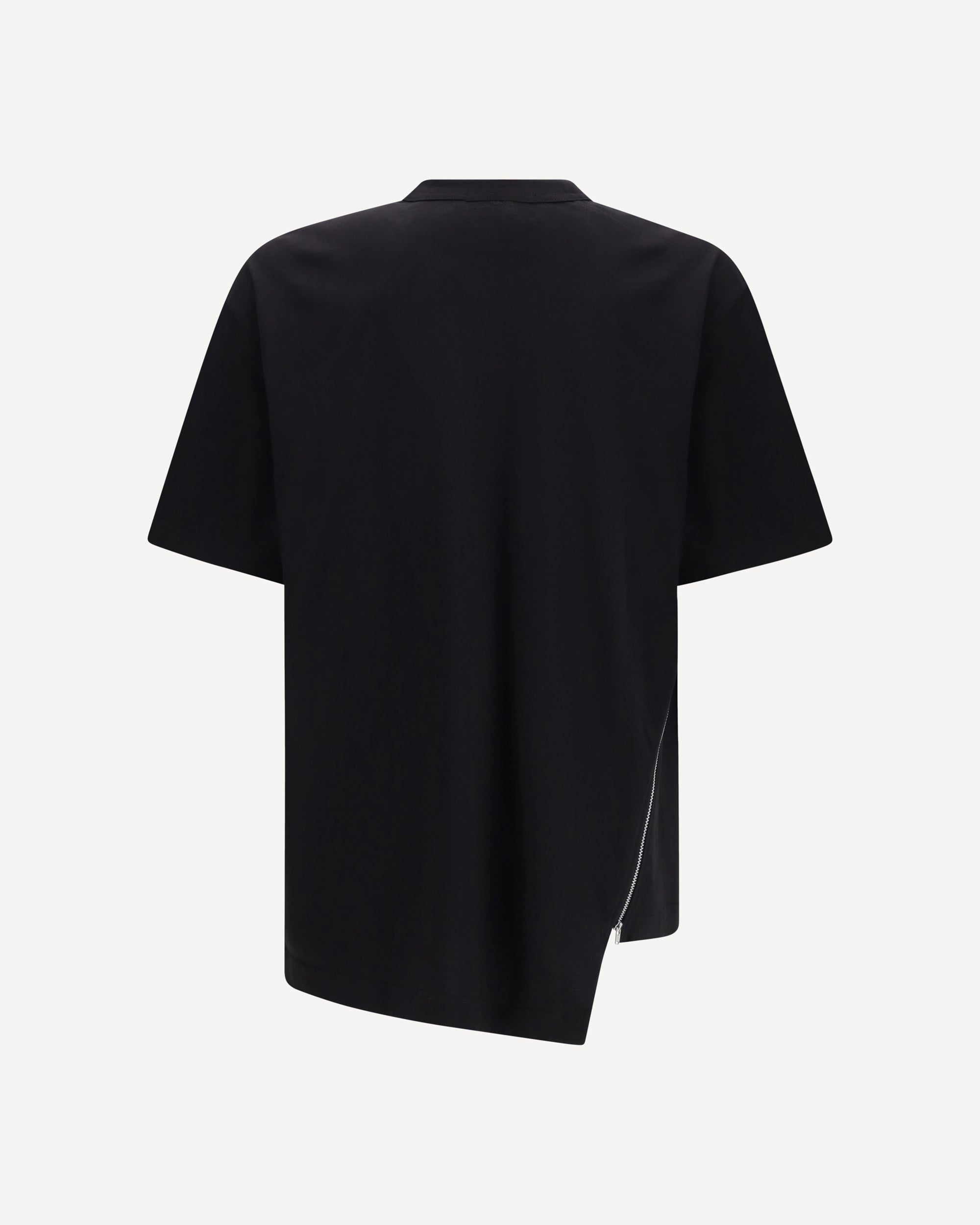 COMME DES GARÇONS SHIRT Cotton T-shirt with side zipper BLACK