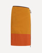 Tie-detail colour-block Skirt - ORANGE | Base Blu