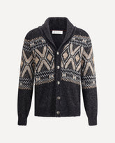 Virgin wool Cardigan - BLACK | Base Blu