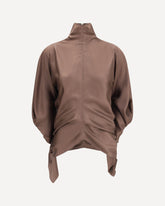 Miles Silk Blouse - BROWN | Base Blu