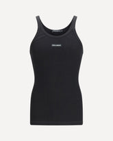 Cotton printed tank Top - BLACK | Base Blu