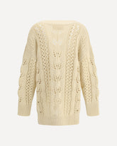 Cardigan in cashmere traforato  - BEIGE | Base Blu