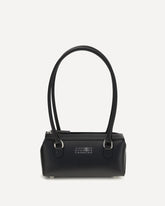 Bauletto J mini Shoulder Bag in leather - BLACK | Base Blu