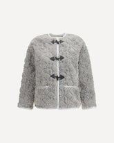 Faux fur Coat with Divine embroidery and toggles - GREY | Base Blu