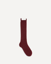 Cashmere ribbed Socks - BORDEAUX | Base Blu