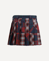 Minigonna plissé in tartan patchwork - MULTICOLORE | Base Blu