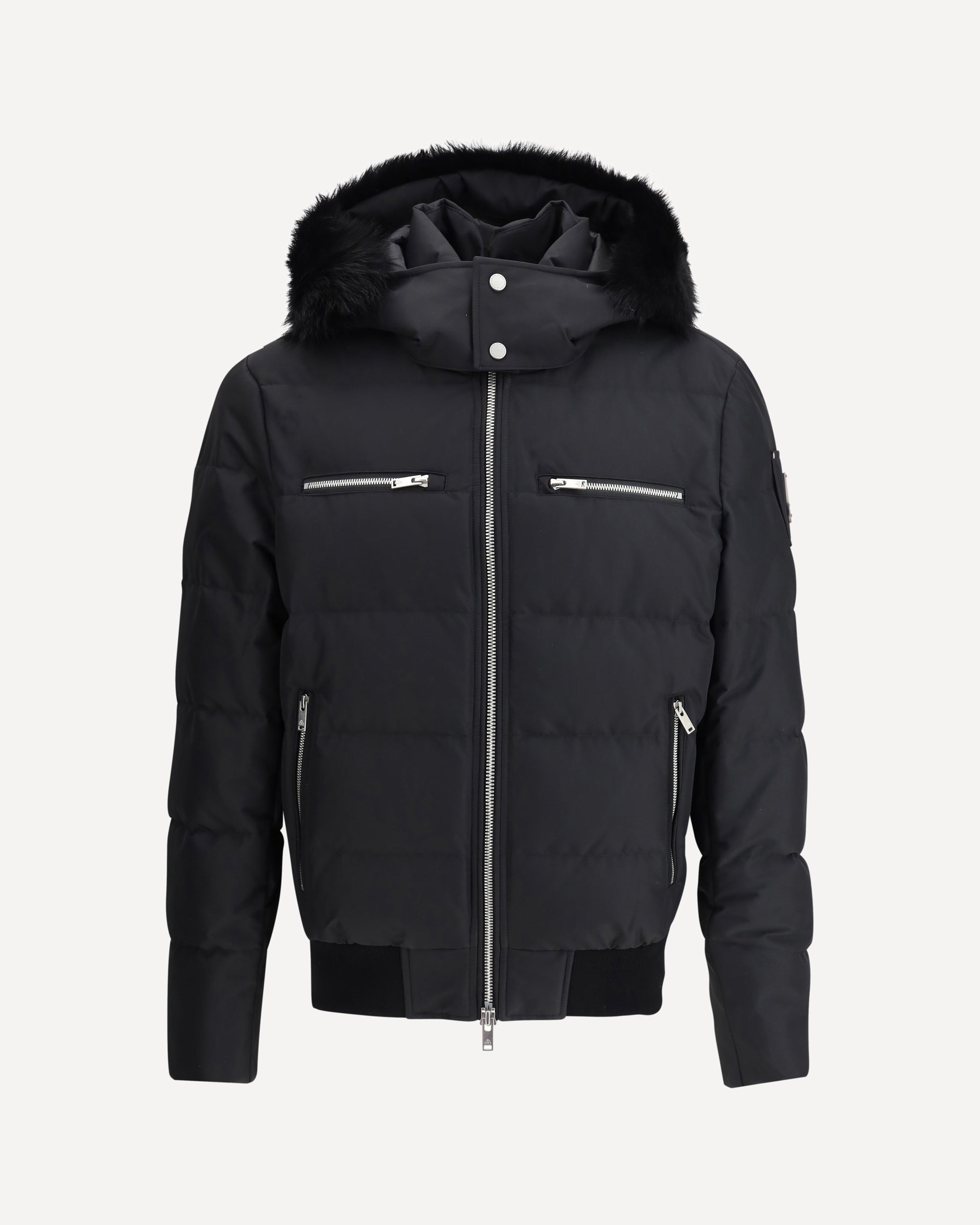MOOSE KNUCKLES Cloud Bomber Neoshear down Jacket BLACK | Base Blu