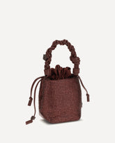 Borsa a Secchiello Bou mini con strass - BORDEAUX | Base Blu