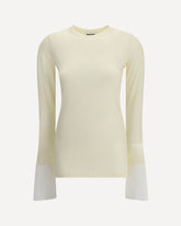Nora Jumper with buttoned Shirt cuffs - CREAM | Base Blu